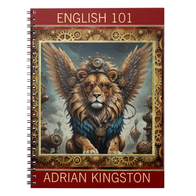 Carnet Lion Steampunk (Devant)