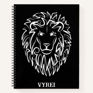 Carnet Lion tribal noir et blanc