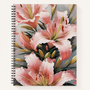 Carnet Lis roses vintage