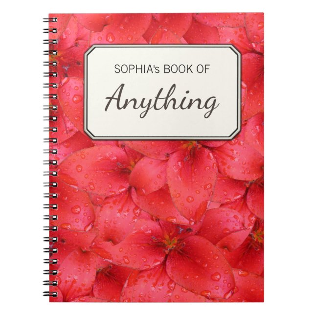 Carnet Lis rouges de jardin de photo botanique (Devant)