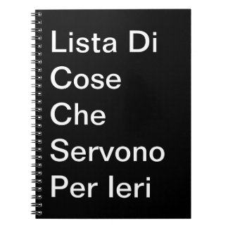 Carnet Lista Di Cose Che Servono Per Ieri Taccuino