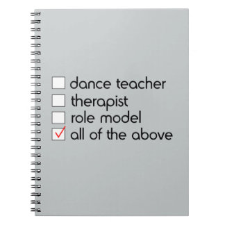 Carnet Liste de contrôle de professeur de danse