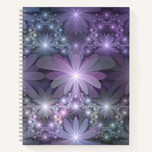 Carnet Lit de fleurs Art Fractal Abstrait tendance brilla (Devant)