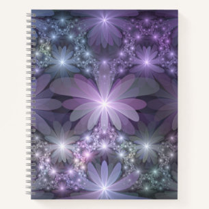 Carnet Lit de fleurs tendance brillant art fractal abstra