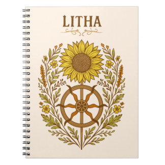 Carnet Litha Tournesol Roue Solstice d'été Céleste