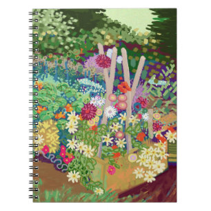 Carnet Lits à fleurs cottage jardin art imprimé