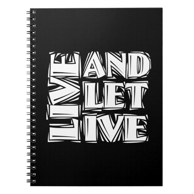 Carnet Live and Let Live 12 Step Recovery Slogan Citation (Devant)