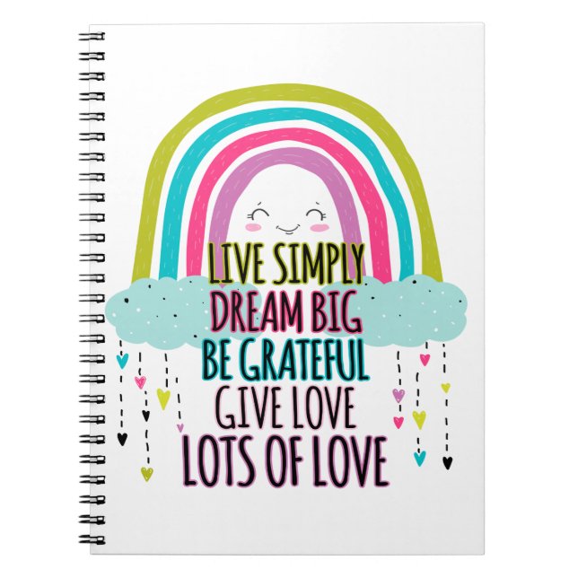 Carnet Live Simply Dream Big Be Grateful Give Love (Devant)