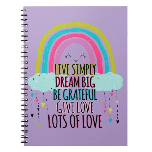 Carnet Live Simply Dream Big Be Grateful Give Love (Devant)