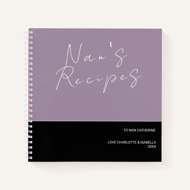 CARNET LIVRE-CADEAU MINIMALIST LIGHT PURPLE NOIR (Devant)