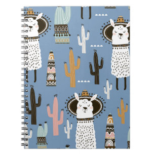 Carnet Llama, Cactus, Motif d'éléments à main.
