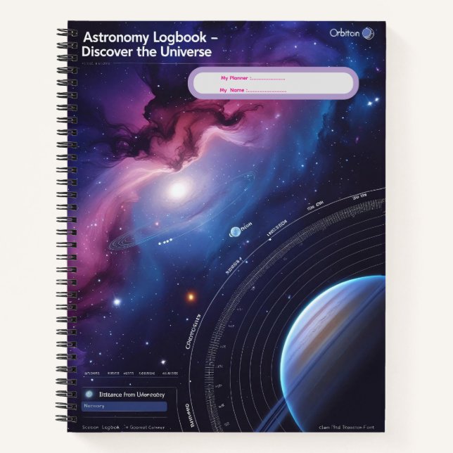Carnet Logbook d'astronomie - Découvrez l'univers (Devant)