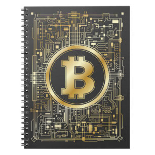 Carnet Logo Bitcoin Crypto Carte de Circuit Imprimé Crypt