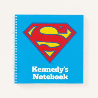 Carnet Logo classique Supergirl avec fond bleu
