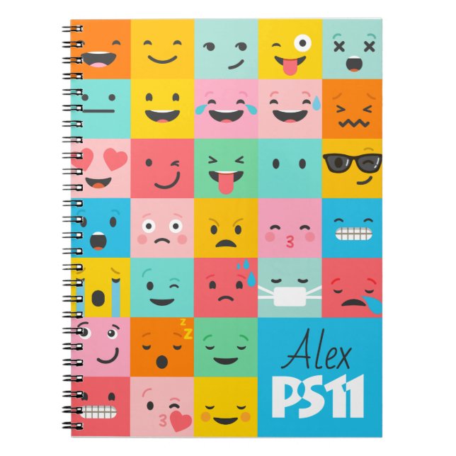 Carnet Logo de l'école Cute Emoji (Devant)