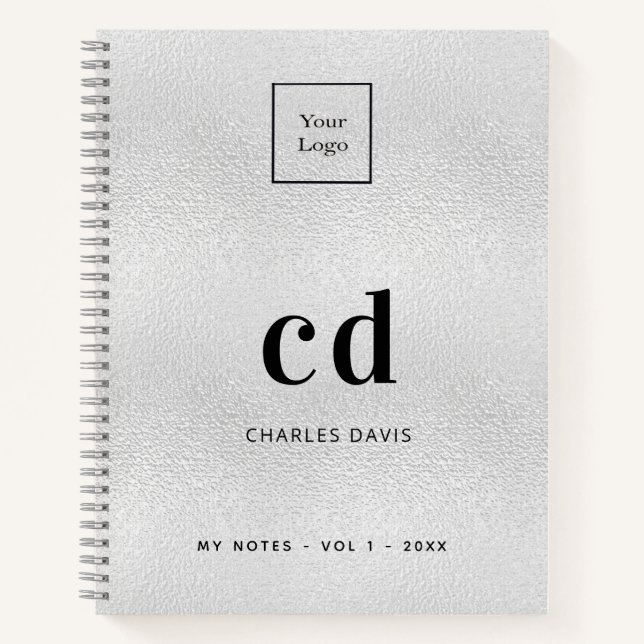 Carnet Logo de l'entreprise avec les initiales du monogra (Devant)