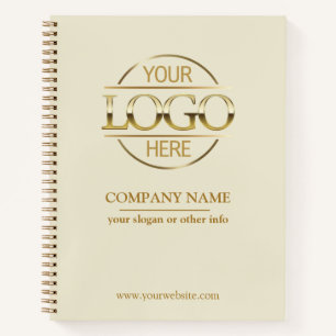 Carnet Logo de l'entreprise corporative beige promotionne