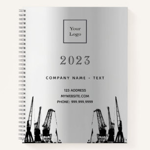 Carnet Logo de l'entreprise de construction argentée 2026
