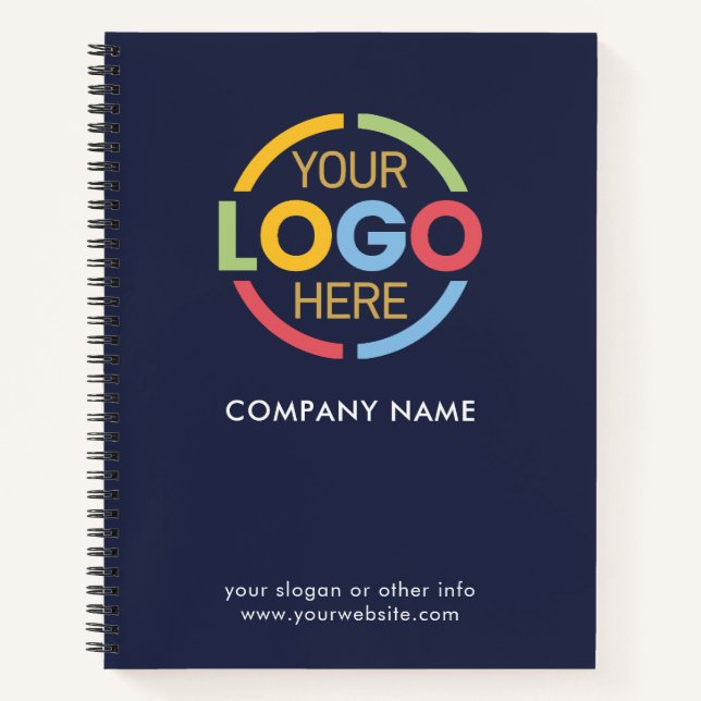 Carnet Logo de l'entreprise moderne Marine Blue Business (Devant)
