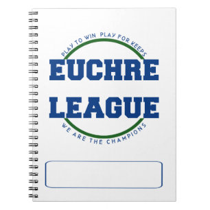 CARNET LOGO DE LIGUE EUCHRE AVEC ESPACE POUR LE NOM PERSO