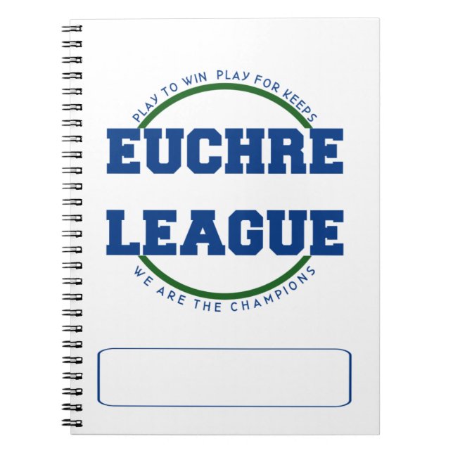 CARNET LOGO DE LIGUE EUCHRE AVEC ESPACE POUR LE NOM PERSO (Devant)