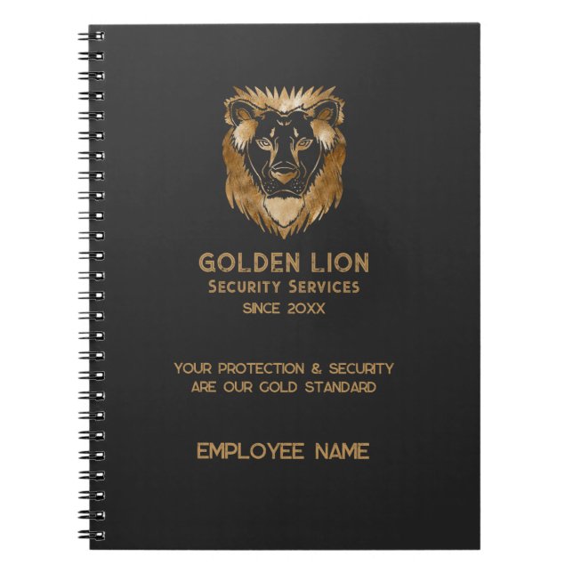 Carnet Logo de lion en or noir Luxe pour les entreprises (Devant)