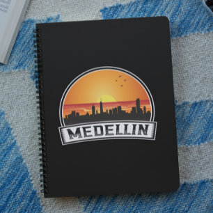 Carnet Logo de Medellin Colombia Sunset Skyline City