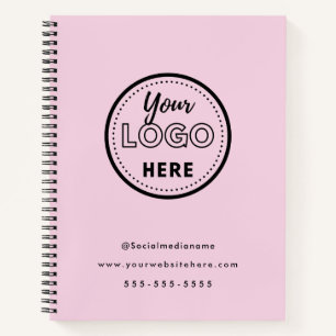 Carnet Logo de promo rose minimaliste d'image de marque p