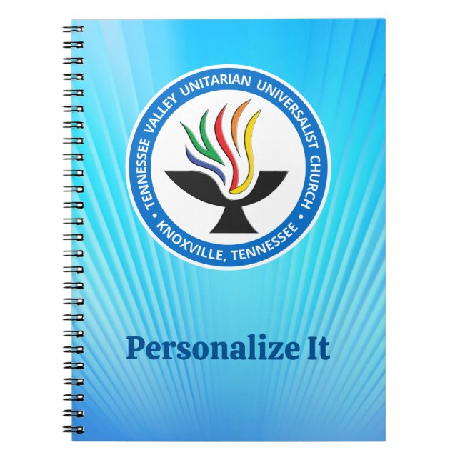 Carnet Logo de TVUC Chalice sur Blue Rays Arrière - plan (Devant)