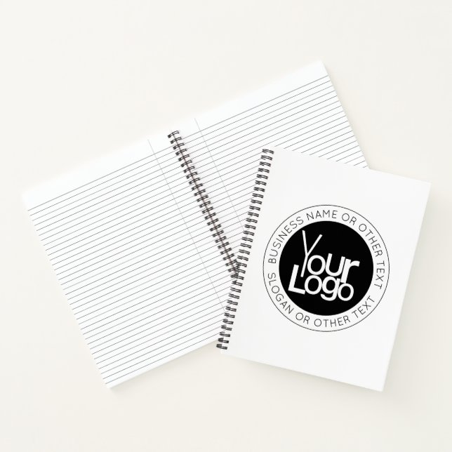 Carnet Logo de votre entreprise & Texte simple et moderne (Intérieur)