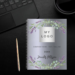 Carnet Logo d'entreprise aux florales lavande violette ar