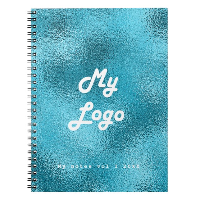 Carnet Logo d'entreprise Blue Turquoise (Devant)