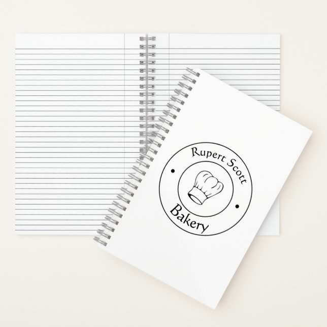 Carnet Logo d'entreprise casquette du chef en texte perso (À l'intérieur)