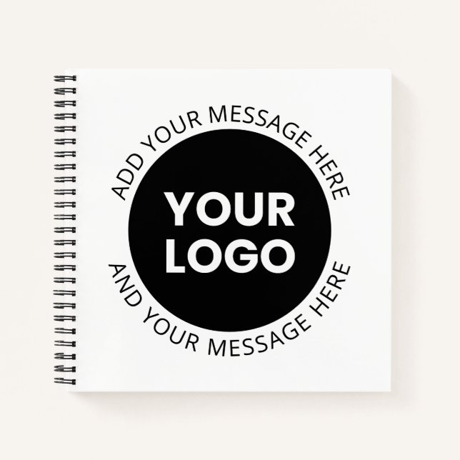 Carnet Logo d'entreprise et texte modifiable blanc et noi (Devant)