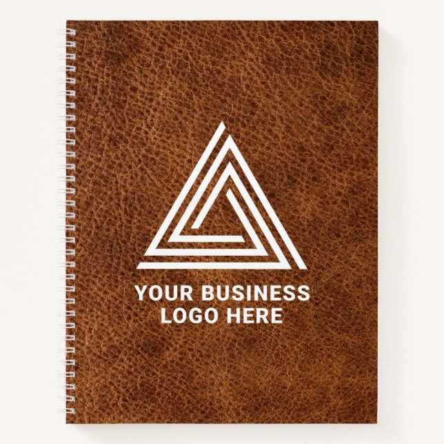 Carnet Logo d'entreprise moderne en cuir Brown Faux (Devant)