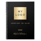 Logo d'entreprise monogramme élégant noir or