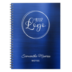 Carnet Logo d'entreprise Navy Blue Foil Royal pour réunio