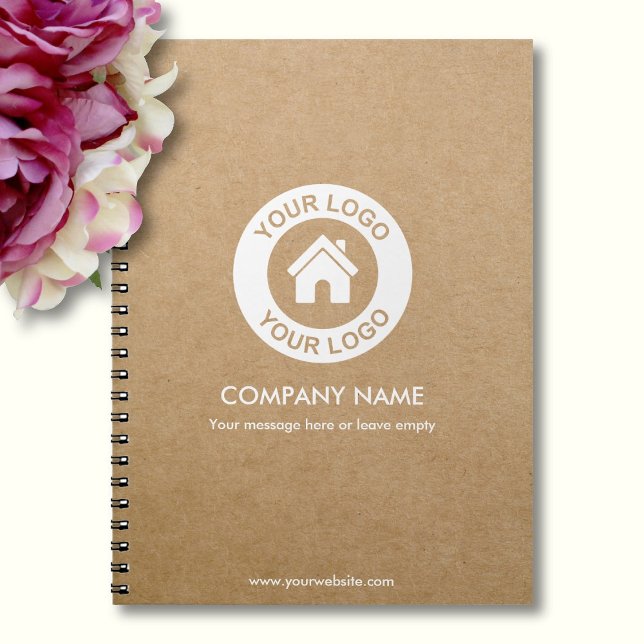 Carnet Logo d'entreprise personnalisé et style Kraft text (Créateur téléchargé)