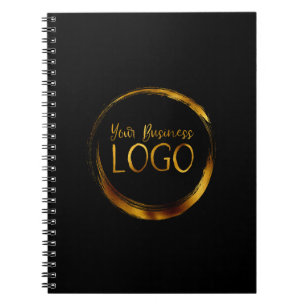 Carnet Logo d'entreprise rond sur promo noir
