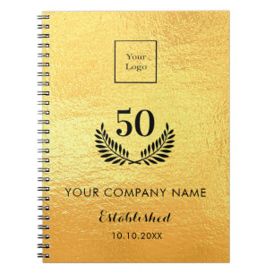 Carnet logo doré années de service en entreprise