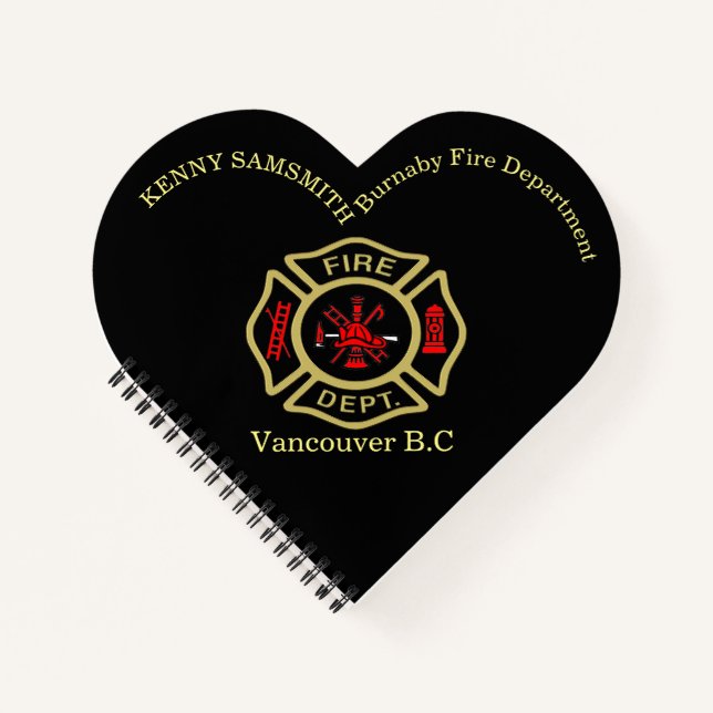 Carnet Logo du service d'incendie Insigne d'or et de dos (Devant)