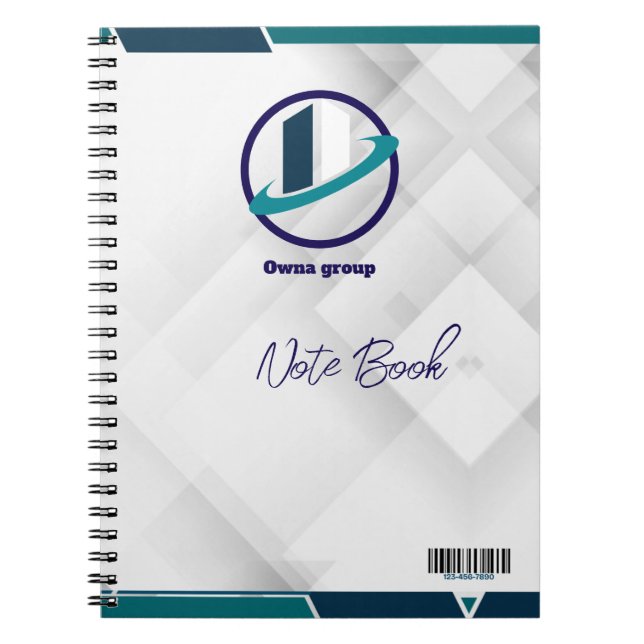 Carnet Logo et code QR sur fond blanc (Devant)