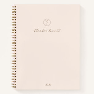 Carnet Logo et nom de script minimal rose élégant