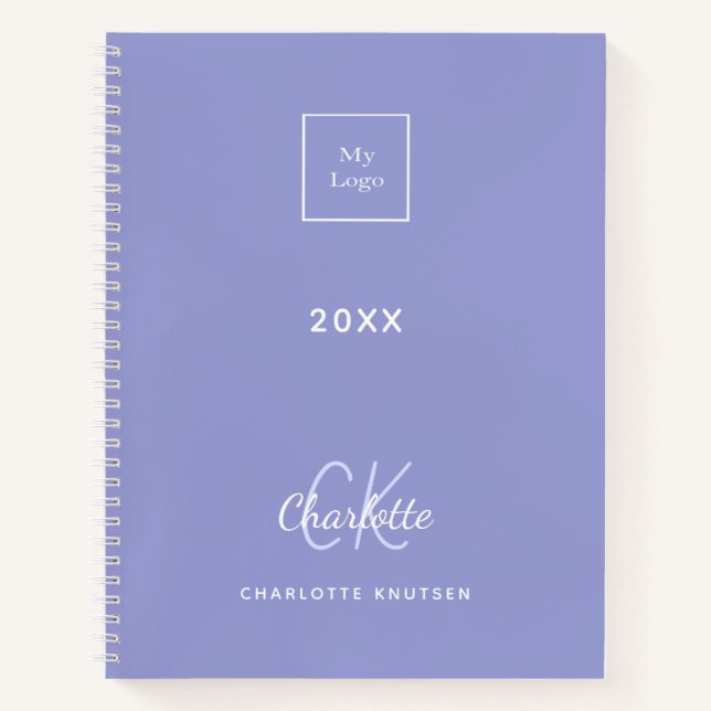Carnet Logo lavande monogramme initiales entreprise (Devant)