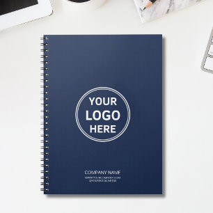 Carnet Logo Minimaliste Moderne Personnalisé Bleu Marine