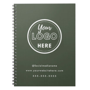 Carnet Logo Minimaliste Vert Forêt pour Marque Profession