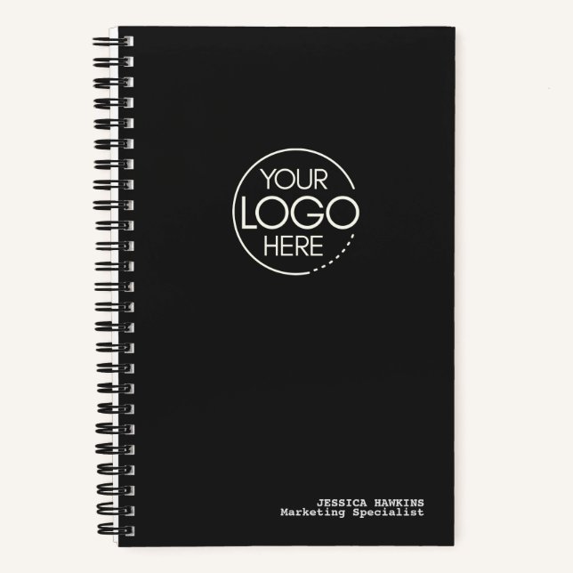 Carnet Logo moderne Black Noir tendance (Recto)