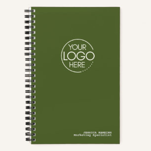 Carnet Logo Moderne Vert Olive Foncé Tendance