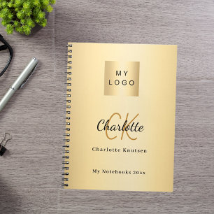 Carnet Logo monogramme doré entreprise moderne