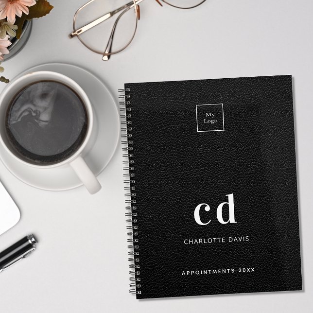 Carnet Logo noir monogramme initiales affaires (Créateur téléchargé)